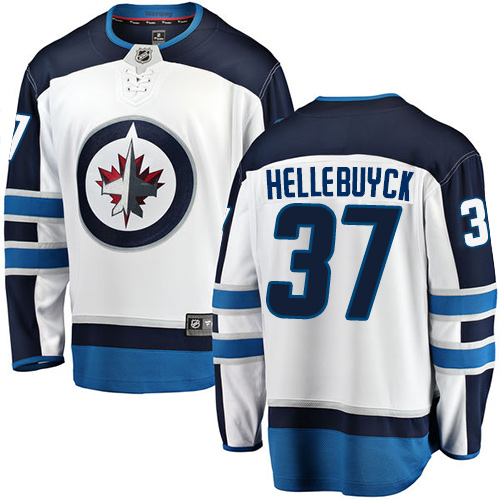 Kinder Winnipeg Jets Eishockey Trikot Connor Hellebuyck #37 Breakaway Weiß Fanatics Branded Auswärts